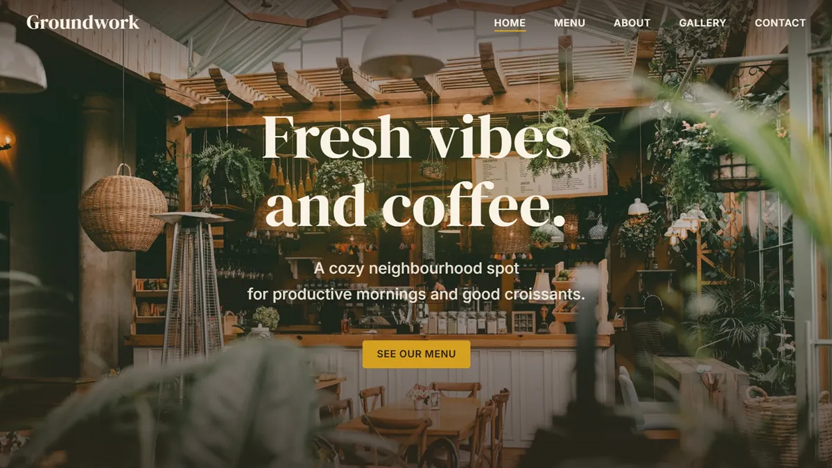 Cafe Website - Botanical Design